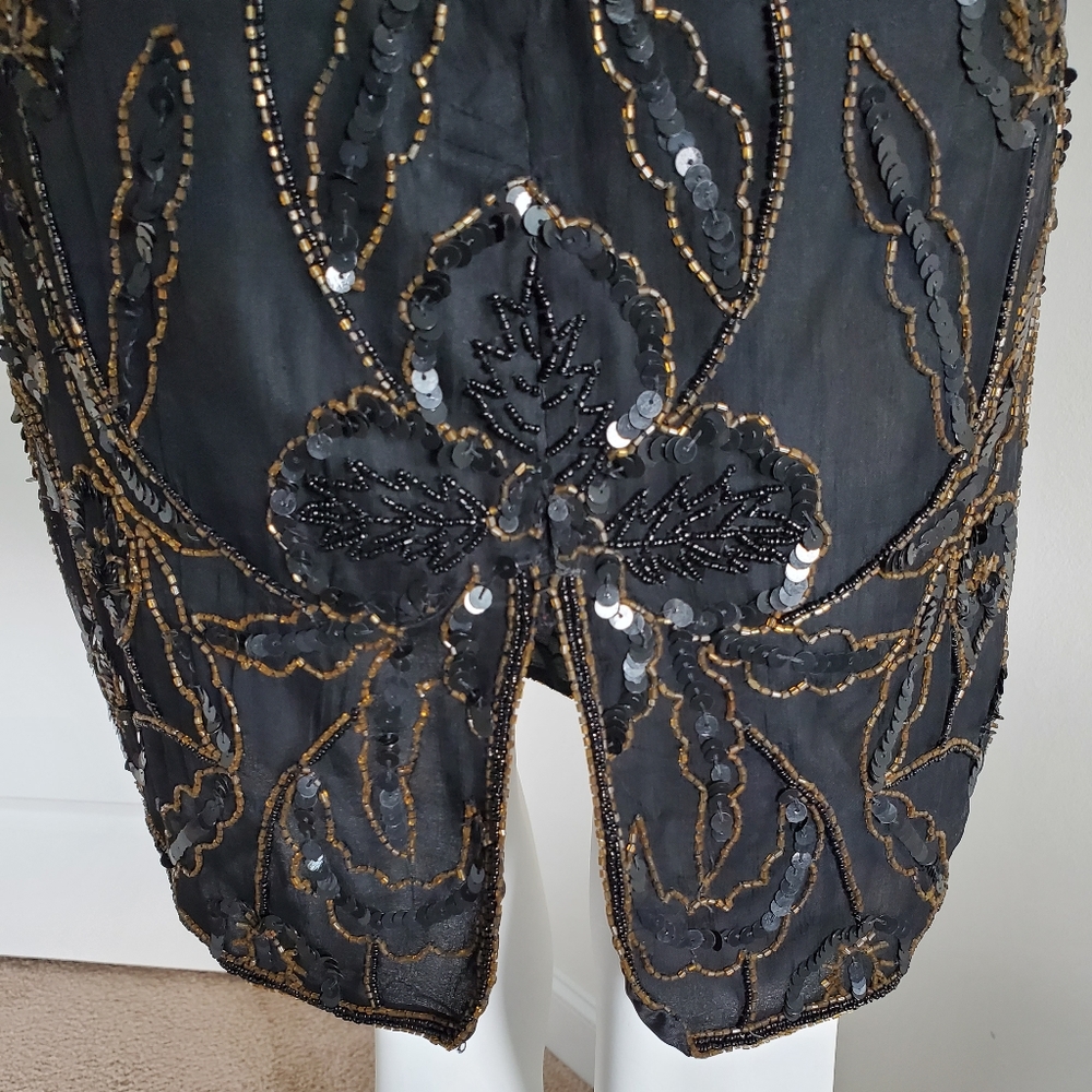 Papell boutique evening beaded dress 8 - Picture 11 of 15